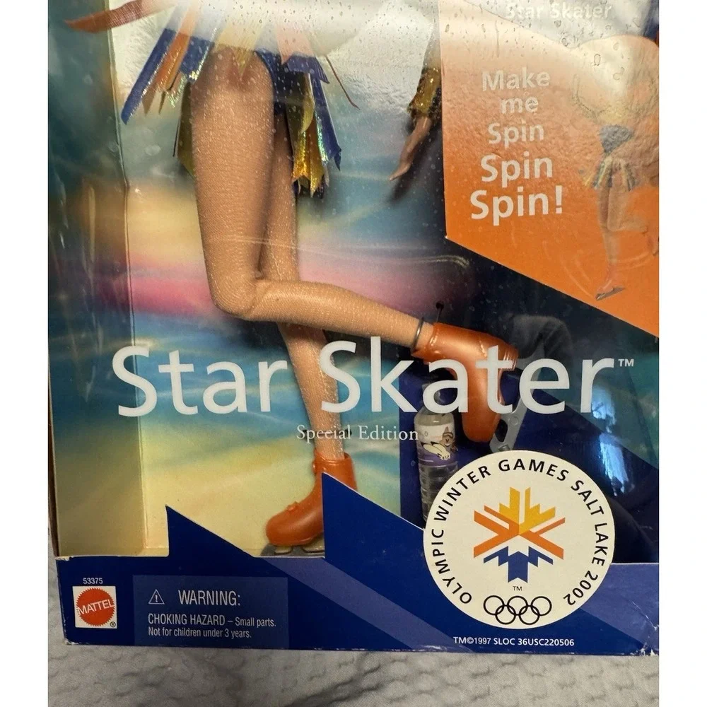 2002 Barbie Star Skater Twirl Spin Winter Olympics Salt Lake City SEALED #53375